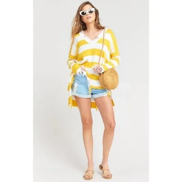 Show Me Your MuMu Delphina Rugby Distressed Sweater Size M - Picture 3 of 7